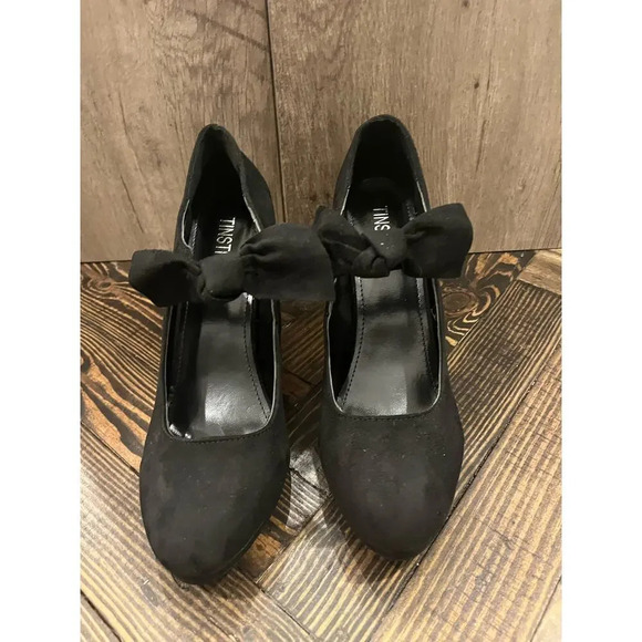 Tinstree Black Bow Heel Coquette Mob wife Women’s 10 Preppy Office Career Sexy - Picture 1 of 8